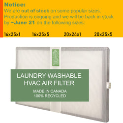 Cycle Air - permanent & machine washable HVAC furnace filter made with 100% recycled materials