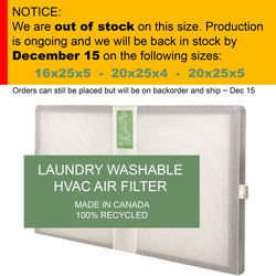 Cycle Air - permanent & machine washable HVAC furnace filter made with 100% recycled materials