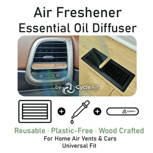 Refillable Air Freshener - Wooden Essential Oil Diffuser, for cars and small rooms