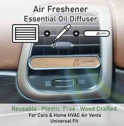Refillable Air Freshener - Wooden Essential Oil Diffuser, for cars and small rooms