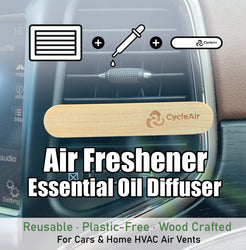 Refillable Air Freshener - Wooden Essential Oil Diffuser, for cars and small rooms